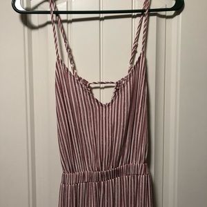 Red/white striped maxi summer dress